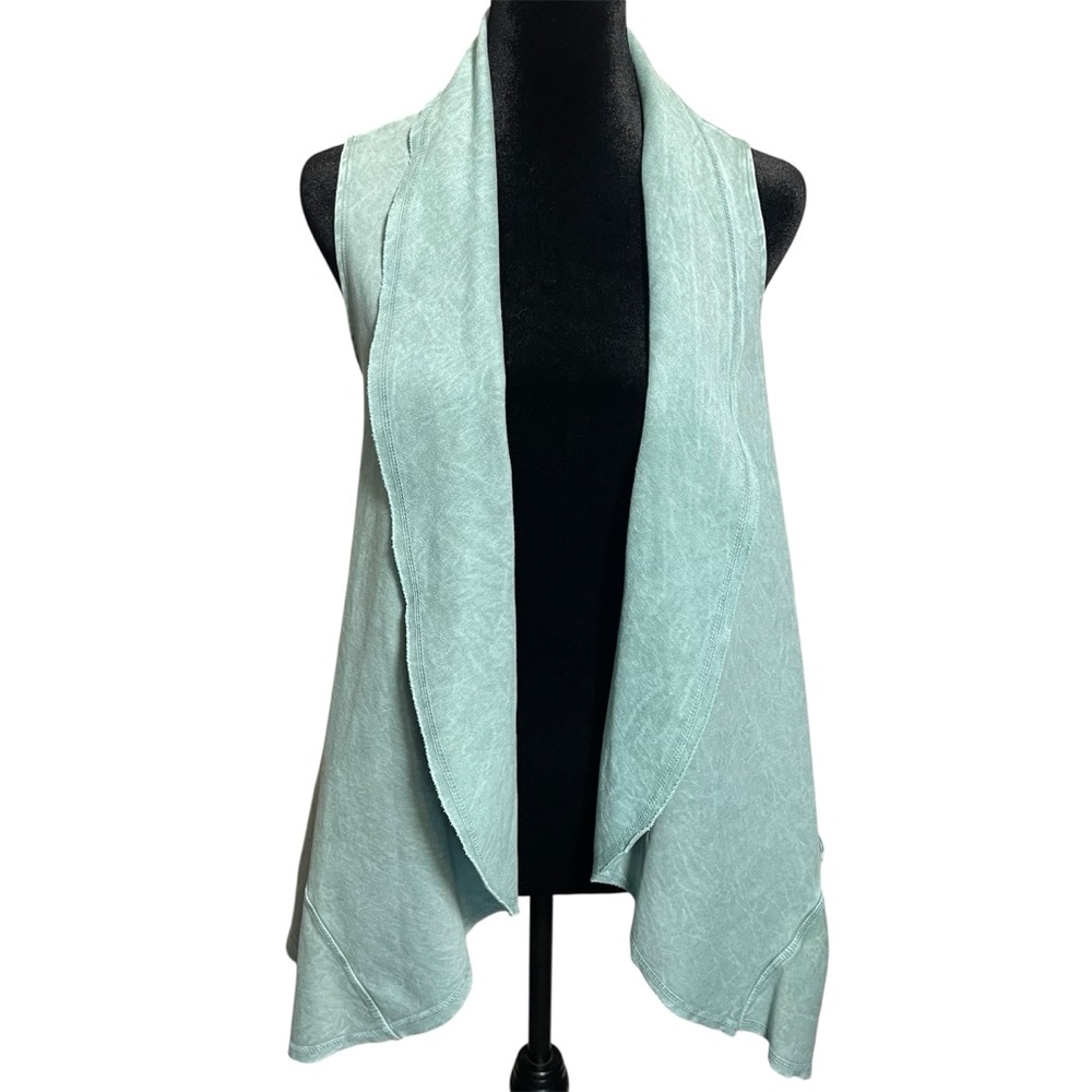 Testimony Los Angeles French Terry Cardigan Style Sleeveless Open Vest